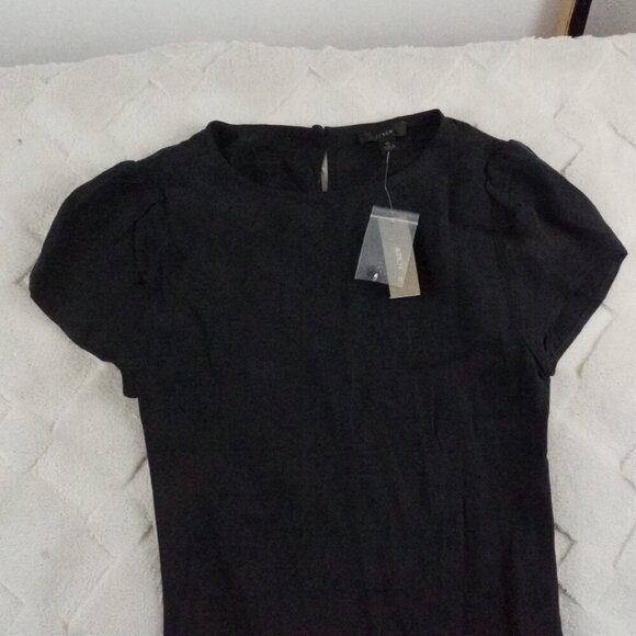 J.Crew Cupro-blend midi T-shirt dress Womens 0 Black - Picture 2 of 11